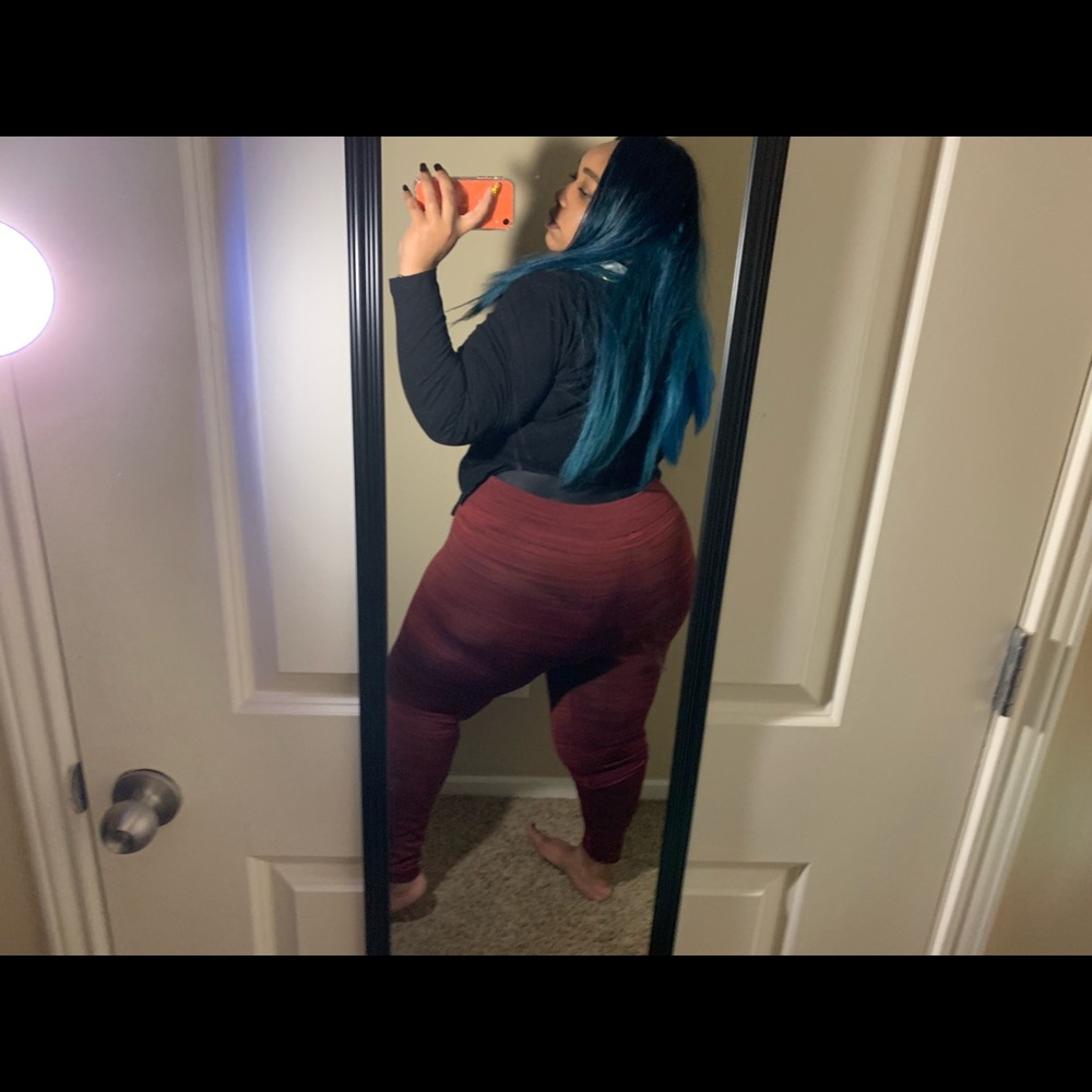 Plus size red/black fleece leggings